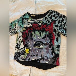 PINKO authentic limited edition URSULA embellished BEADED sequins blouse- NWOT